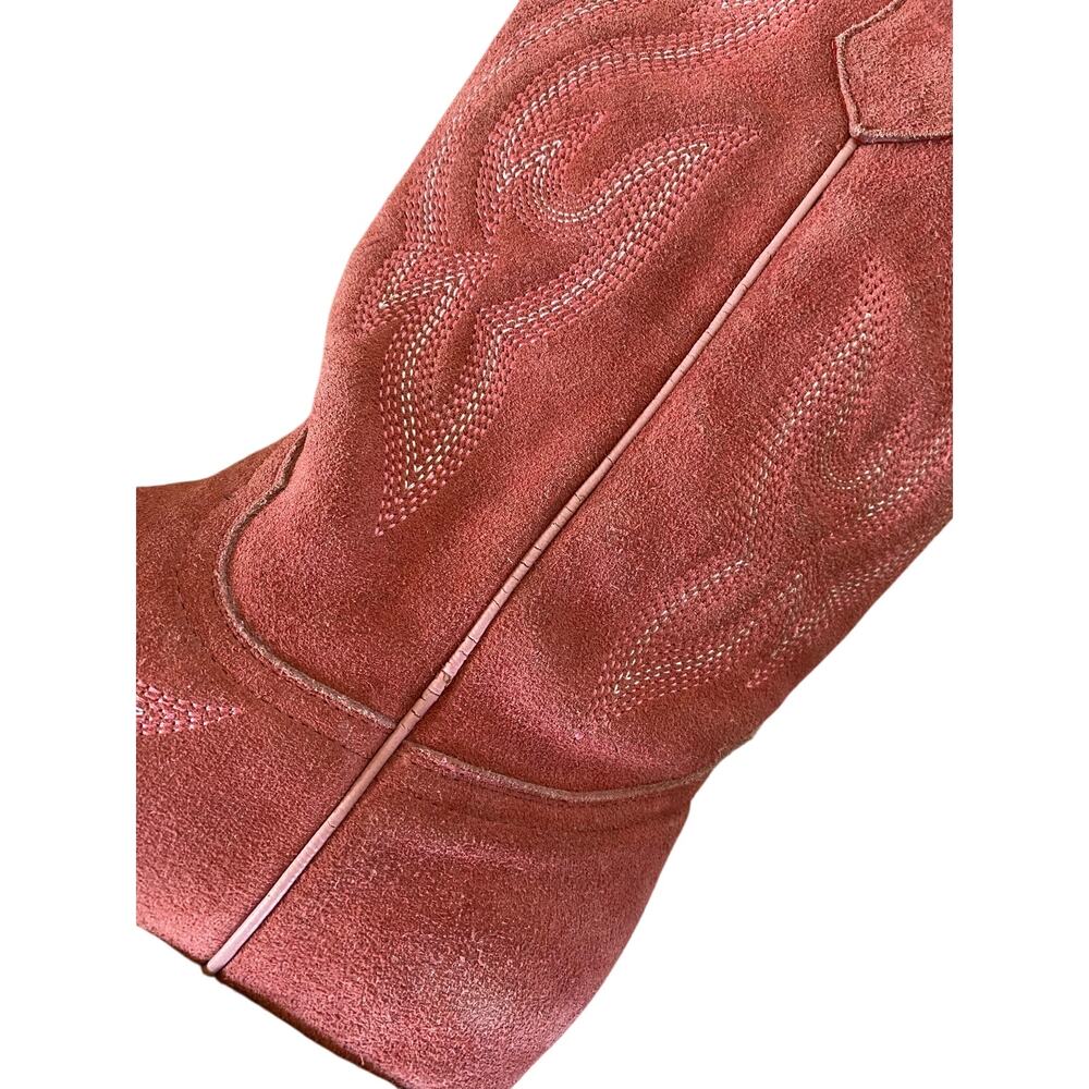 Planet Cowboy Pink Suede Western Boots Womens 8.5 USA Snip Toe Cowgirl Nashville - Picture 9 of 16